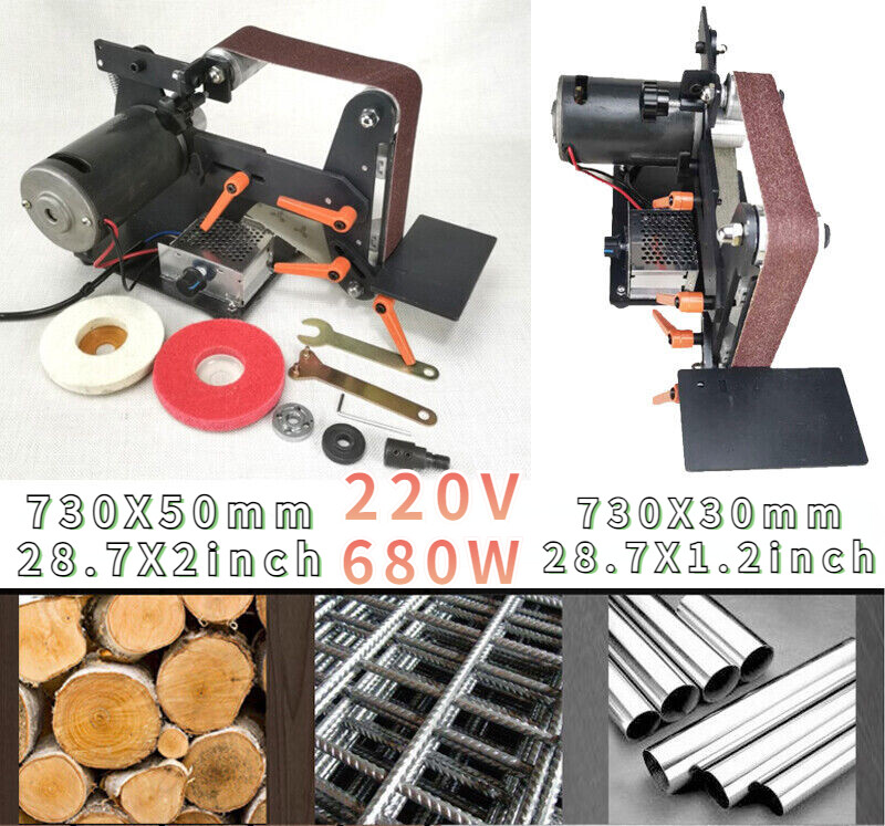 Bench Electric Belt Sander 680W Sanding Polisher Grinder  Sharpener Machine