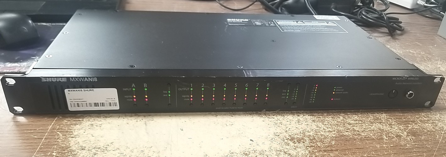 Shure MXWANI8 8-Channels Microflex Wireless Audio Network Interface. *READ⬇️*