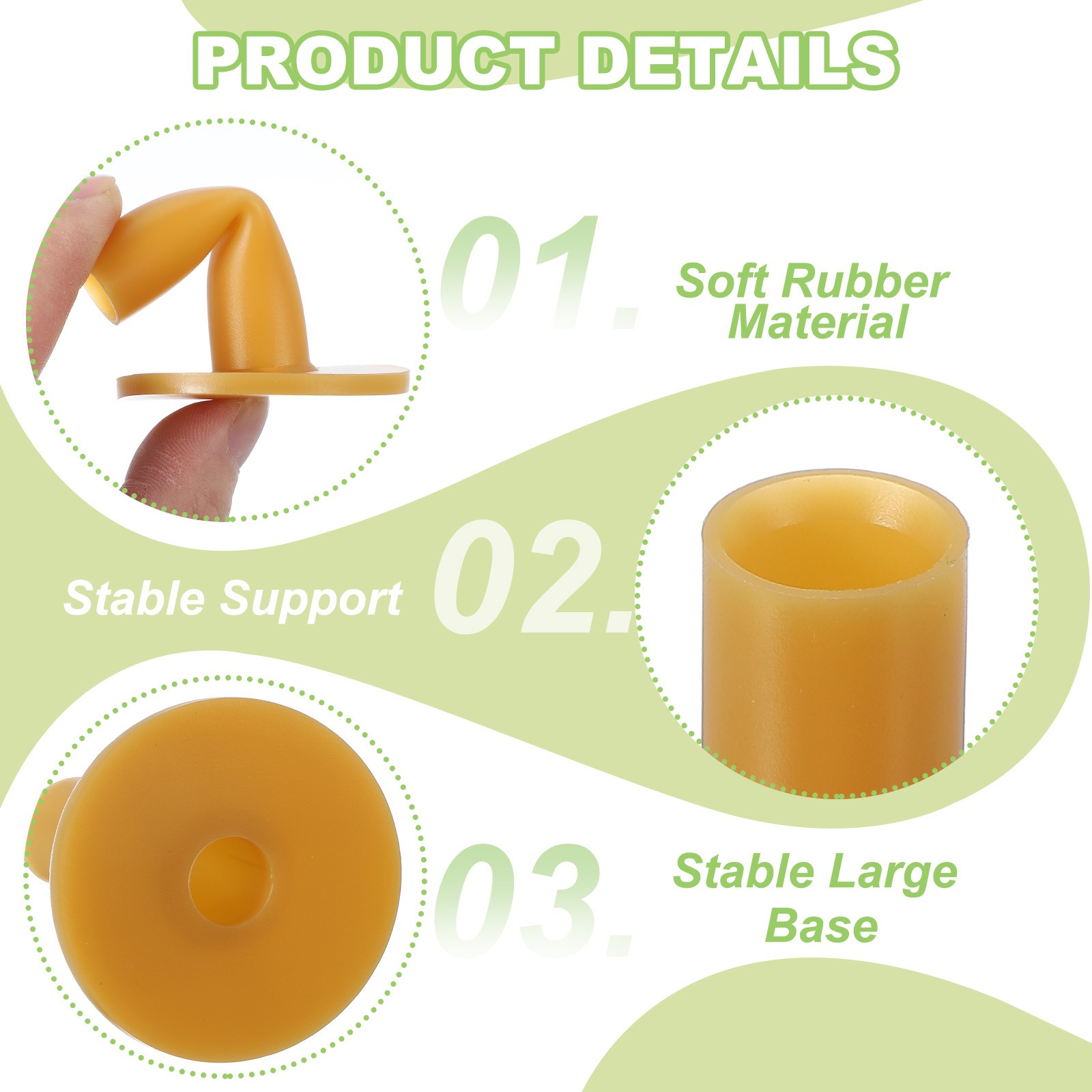 8 Pack Rubber Golf Tee 3 Inch Golf Tees Training Tee Yellow