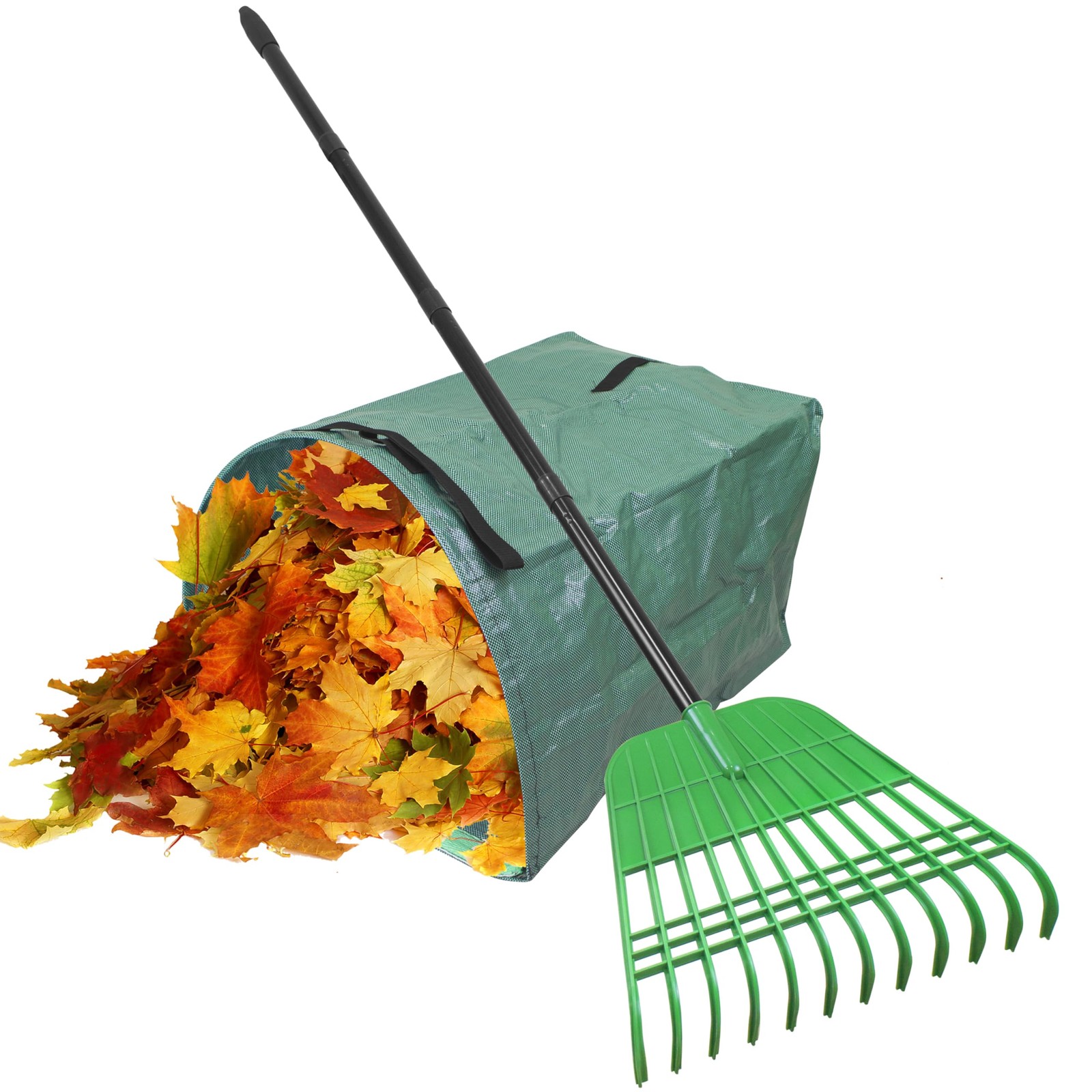 Best Gardzen 67 Inch Leaf Rake Set for Leaves and Lawn Cleanup 12 Tines, 17-inch