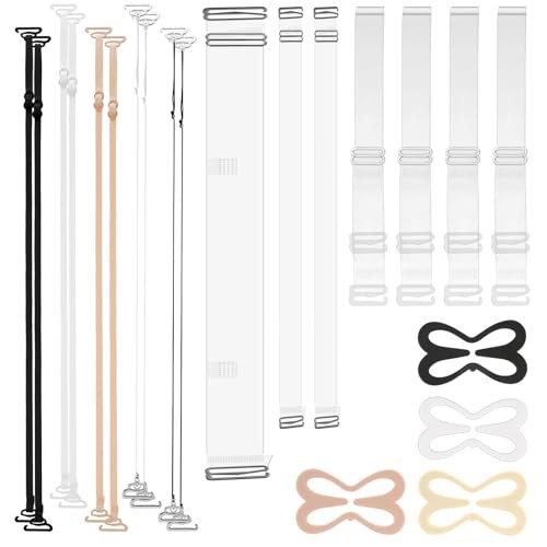 Ouligay 21 PCS Adjustable Clear Bra Straps for Women Invisible Adjustable