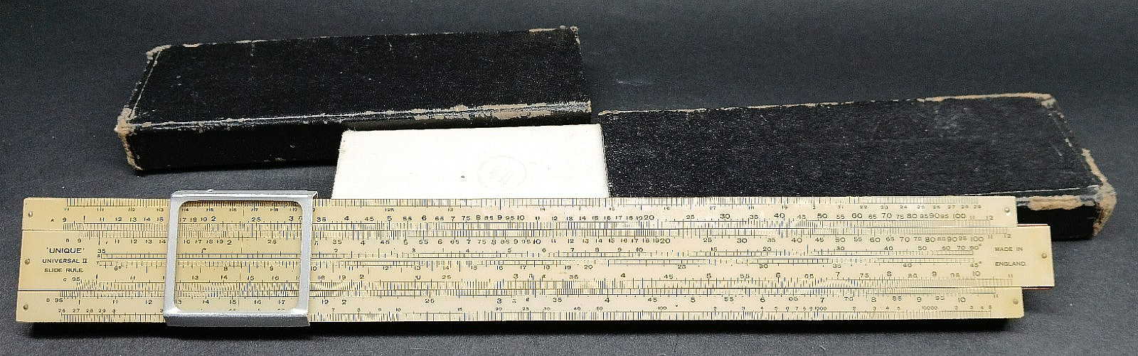 Vintage 'UNIQUE' UNIVERSAL II Slide Rule, Made in England