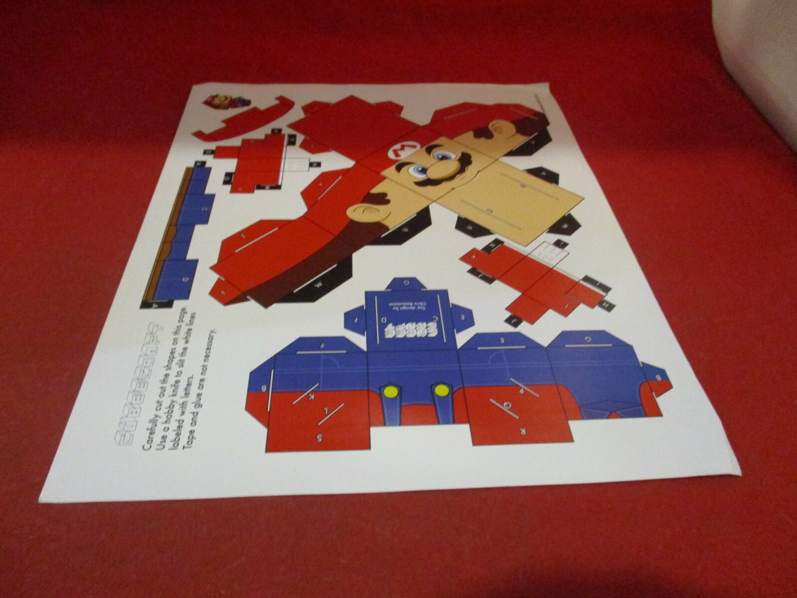 Super Mario 3D Nintendo Cube Craft Paper Activity Sheet