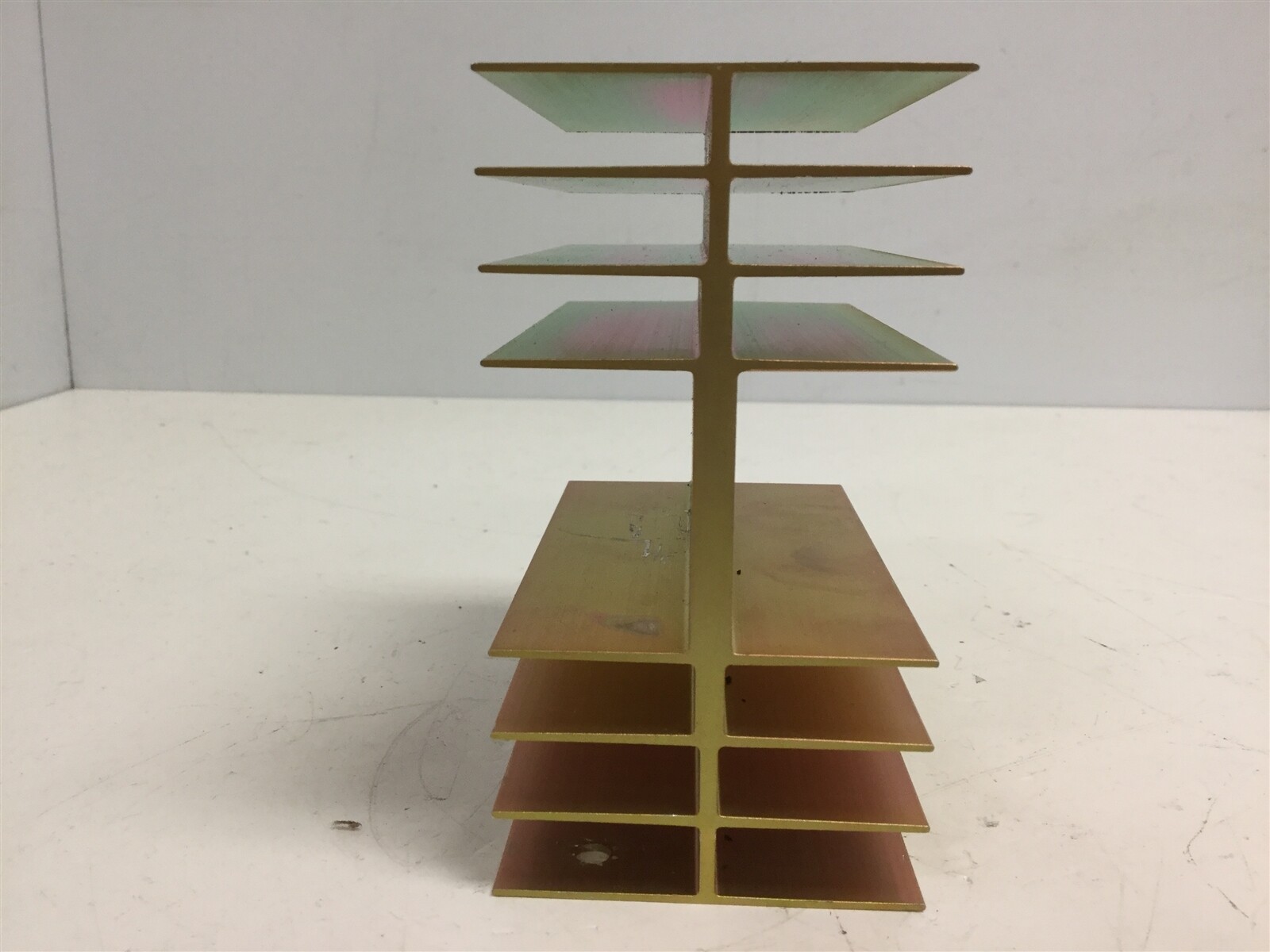 Lot of 2 Aluminum Heat Sinks, 3.95" x 2.3" x 4.25" - 16 Fins, Thin Base