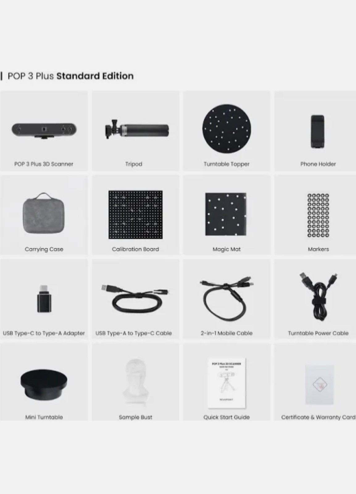 Revopoint POP 3 3D Scanner For 3D Printer 0.05mm Resolution 18FPS Scan Speed