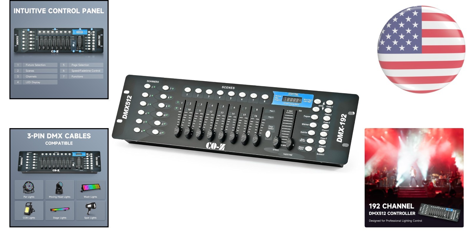 192 DMX 512 Stage DJ Light Controller for Unmatched Light Shows and Events