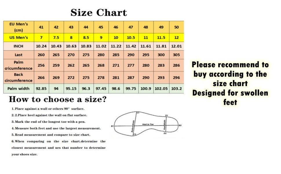 Men’s Wide Diabetic Shoes Adjustable Closure Pain Relief Shoes for Swollen Fee