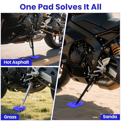 Motorcycle Support Pad Moto Motorcycle Foot Kickstand Support Plate 1 Pcs Blue