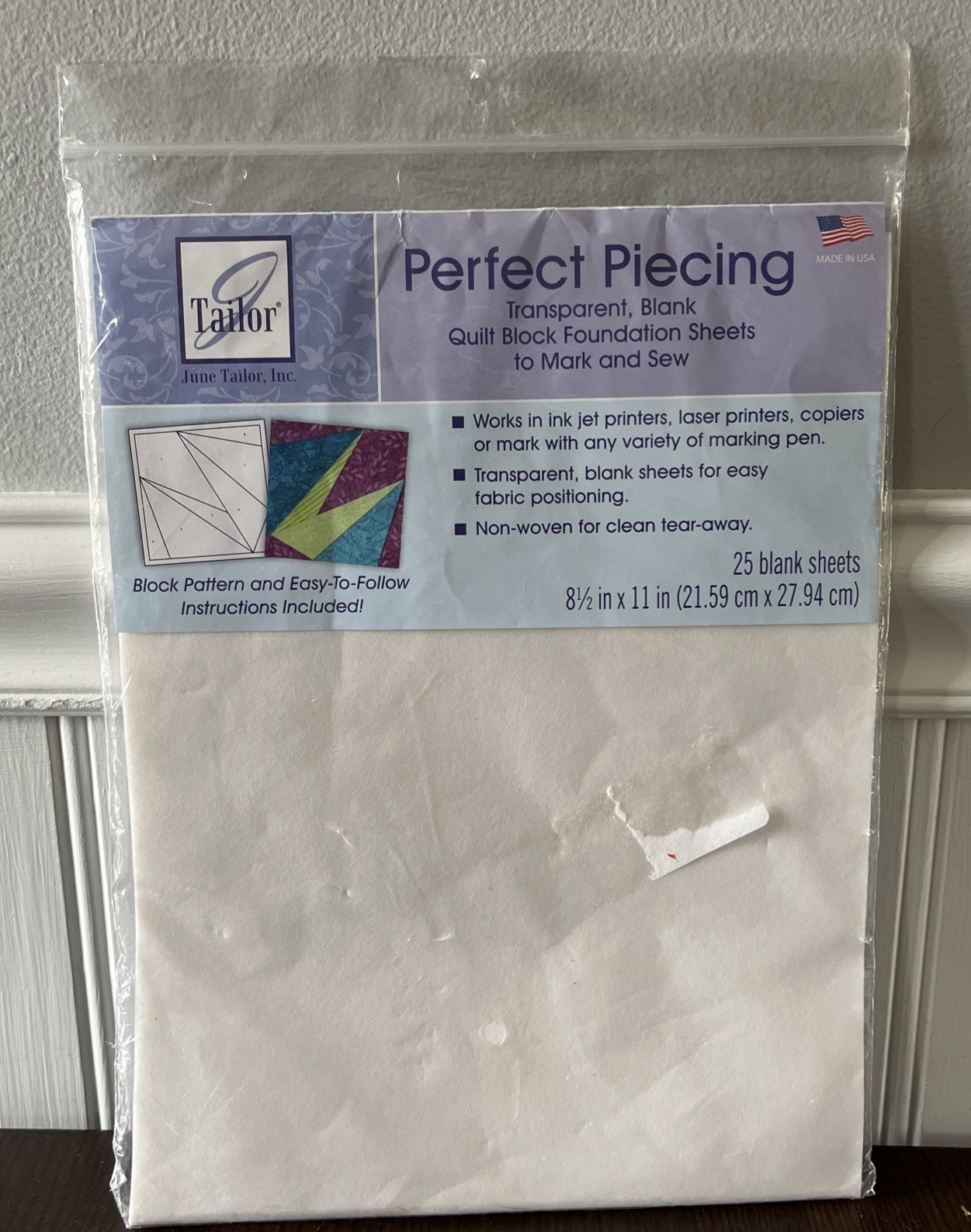 June Tailor Perfect Piecing - Foundation Sheets - 25 Sheets Pack