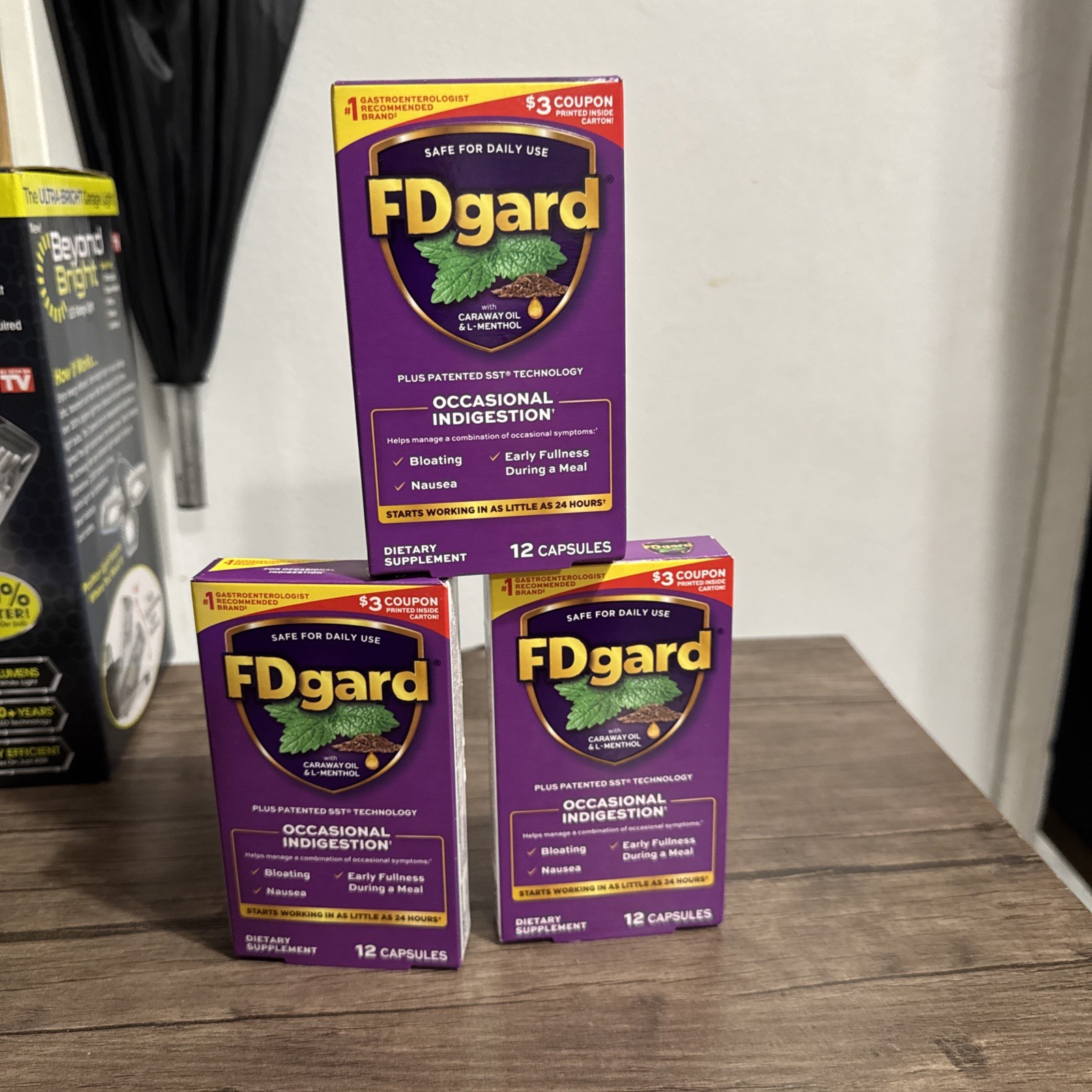 FDgard Occasional Indigestion 3 boxes X 12 capsules each Exp 2/2027