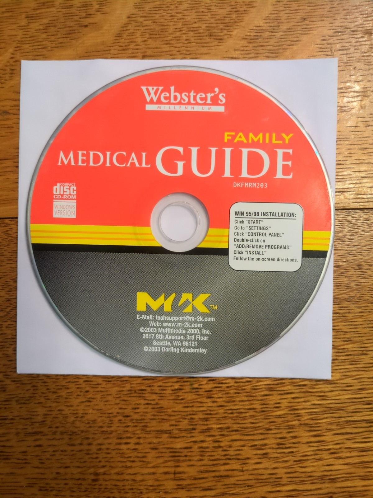WEBSTER'S MILLENIUM FAMILY MEDICAL GUIDE (CD-ROM) Disc Only