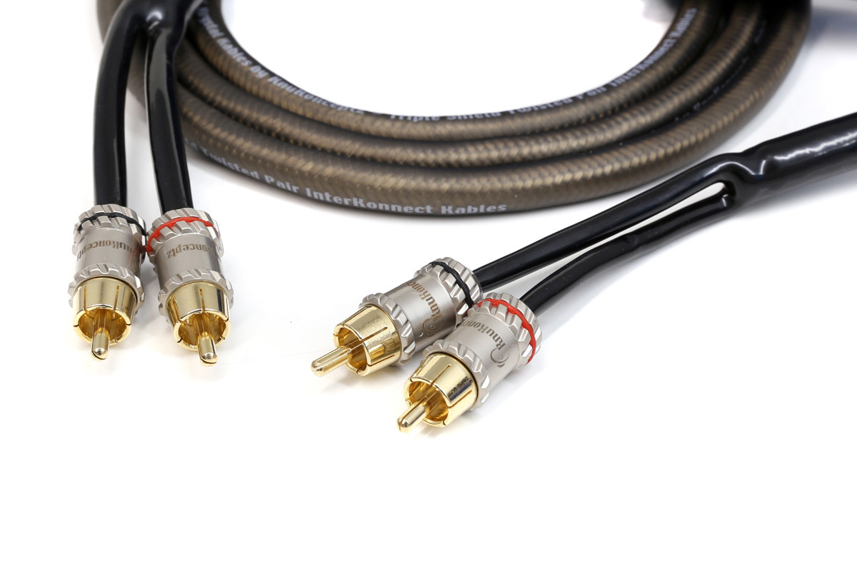 KnuKonceptz Krystal Twisted Pair 2 Channel Smoke RCA Cable 20ft 6M OFC