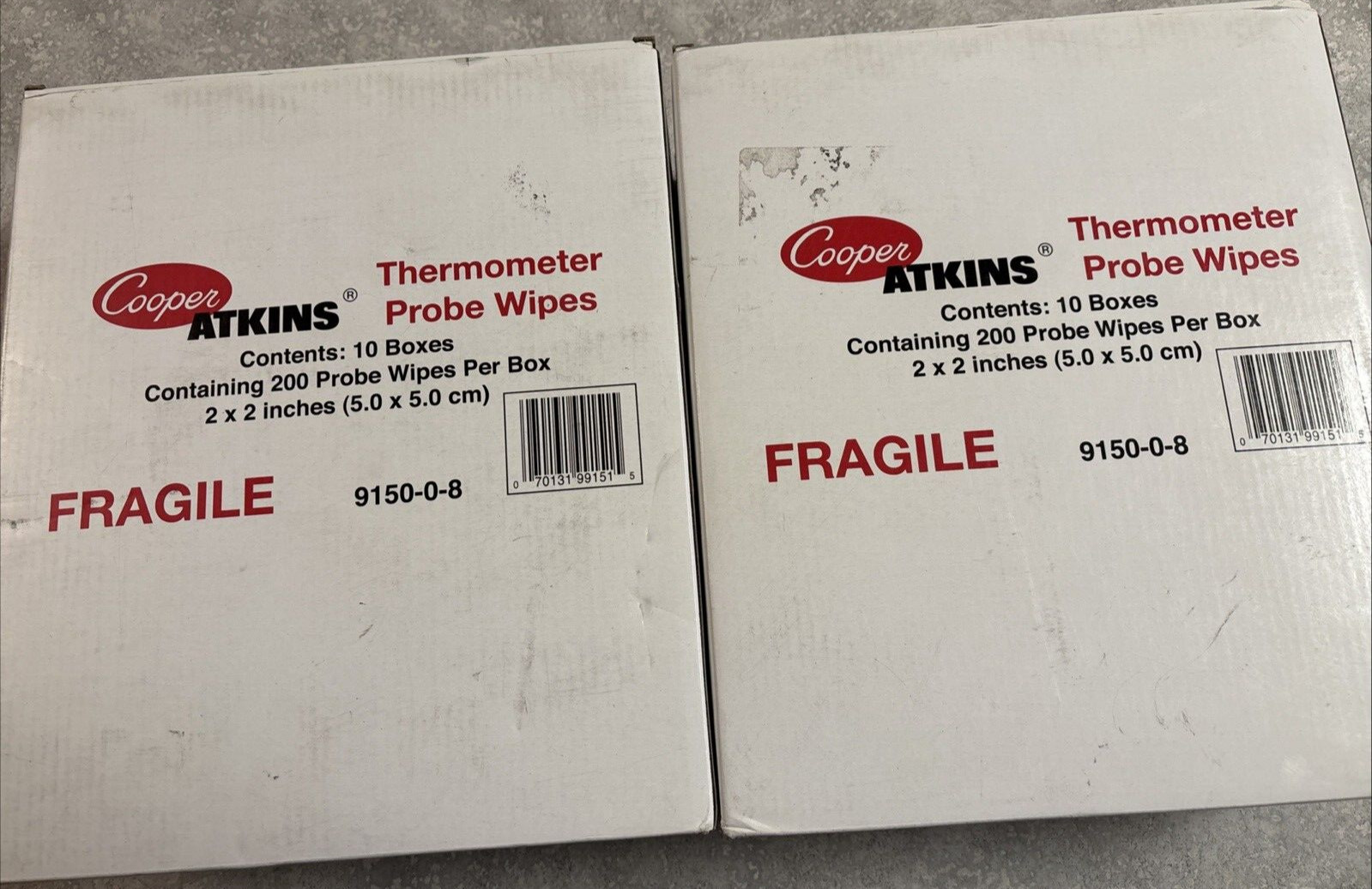 (2 x 2,000ea) Cooper-Atkins 9150-0-8 Thermometer Probe Wipes , Free Shipping!!!