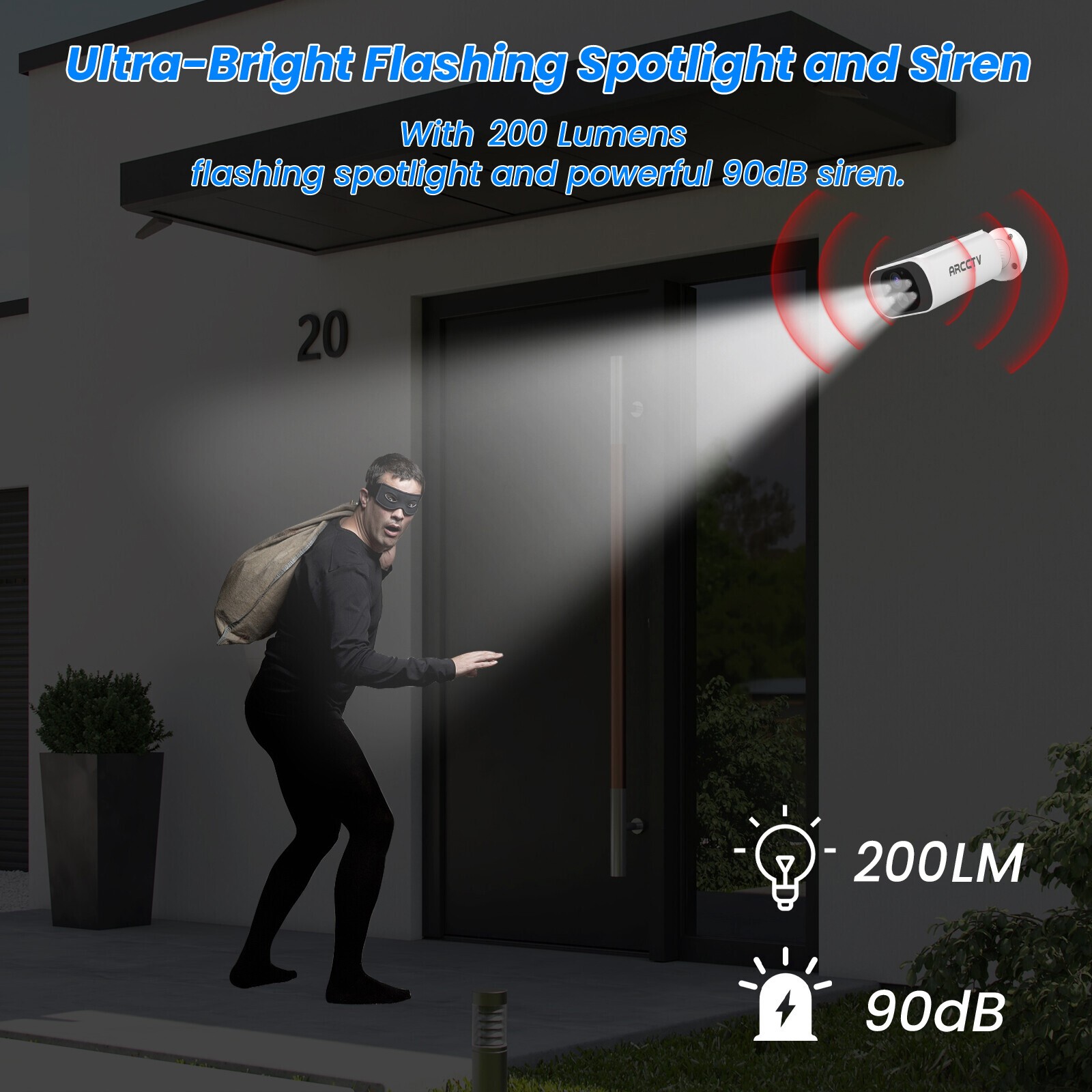 ARCCTV Wireless 4MP Solar WiFi Security Camera Home Outdoor CCTV Battery Powered