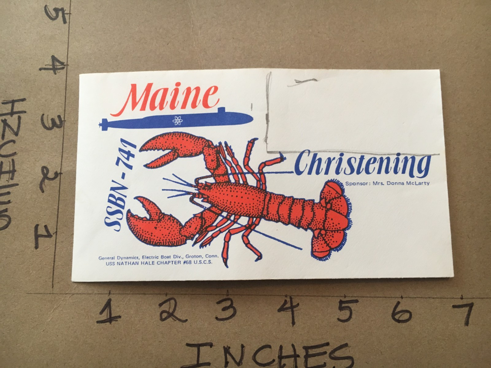 US Navy USS Maine SSN 741 Submarine Commissioning & Launching Envelope
