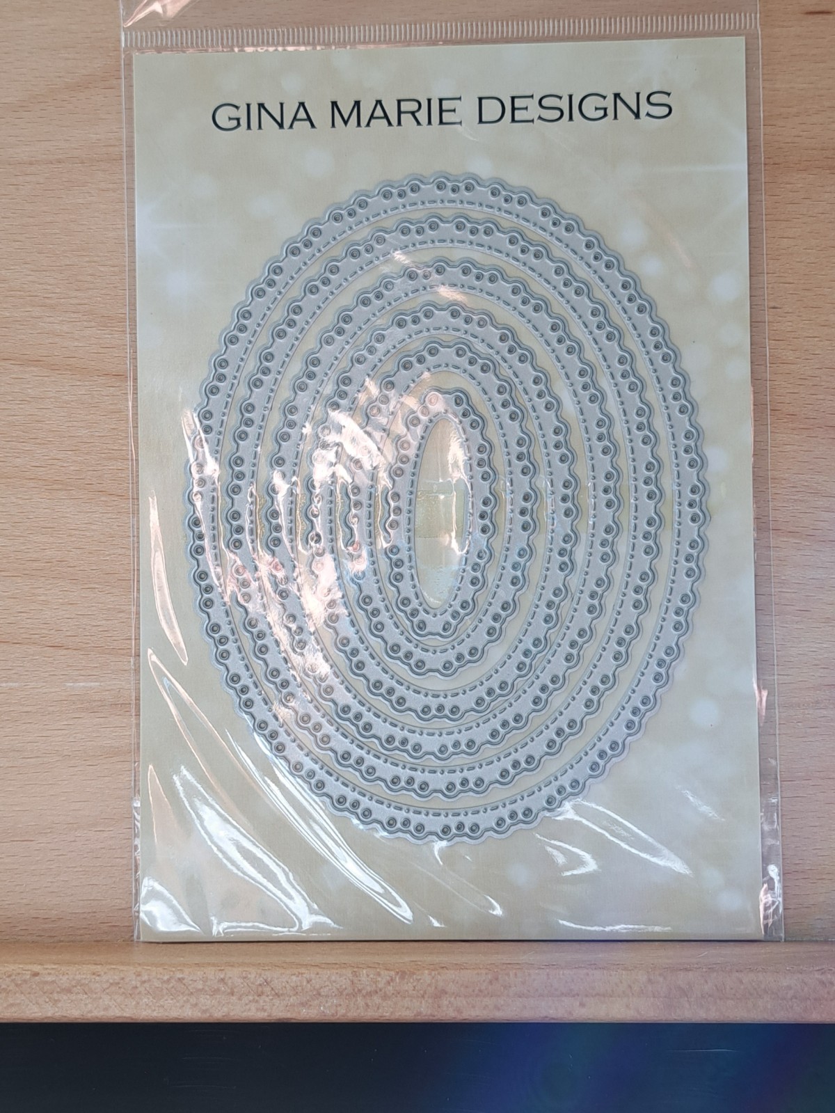 823 Gina Marie Designs Nesting Nested Pleated Stitched Oval Craft Cutting Dies
