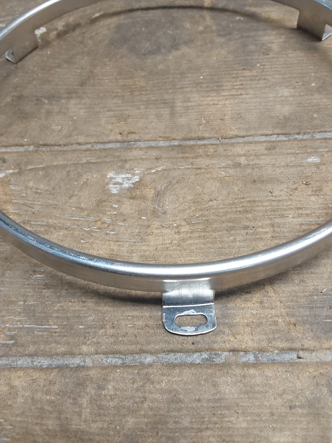 Harley Davidson Inner Headlight Indicator Light Bucket Trim Ring Silver 7"