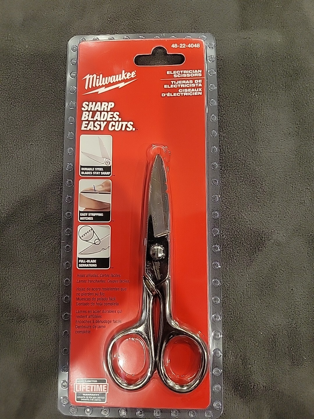 Milwaukee 48-22-4048 Durable Sharp Steel Electrician Scissors