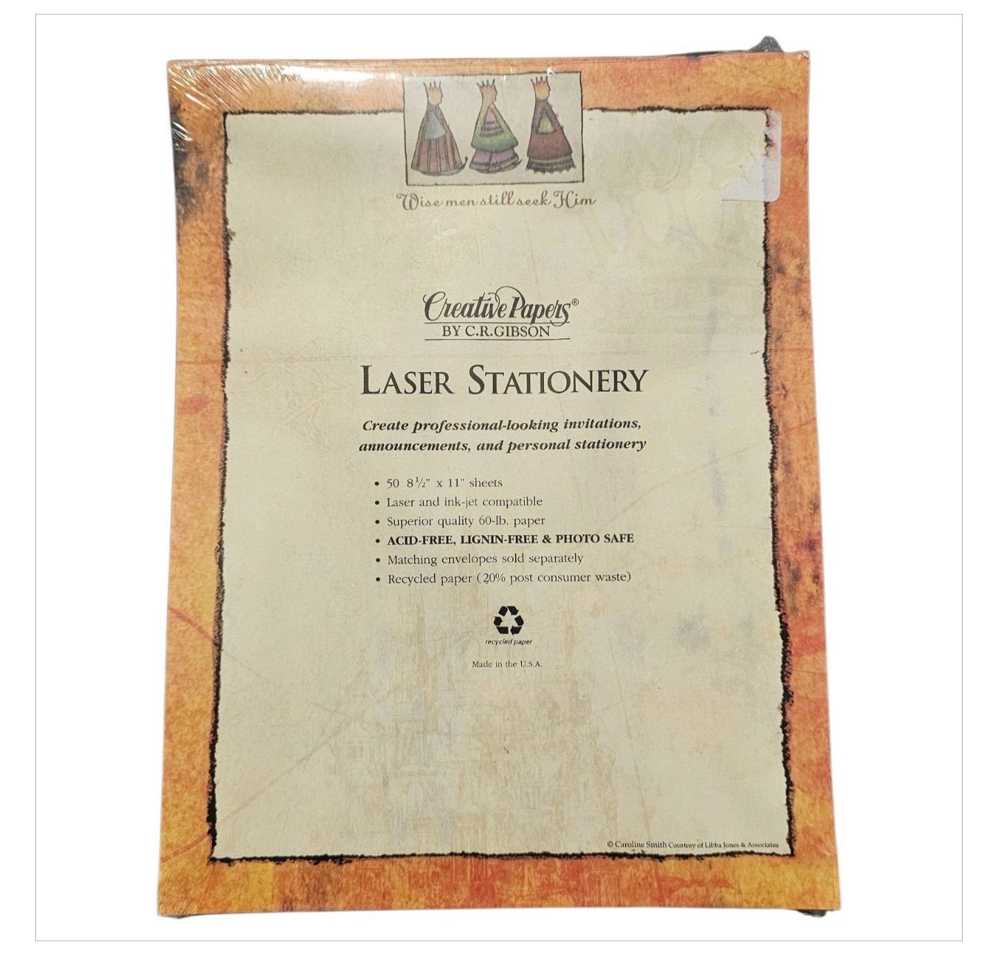 NEW Creative Papers CR Gibson Laser Stationery Religious Theme Sealed 50 Sheets