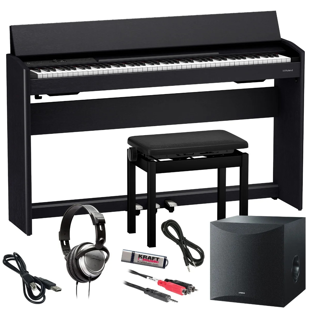 Roland F701 Digital Piano - Contemporary Black COMPLETE HOME BUNDLE PLUS