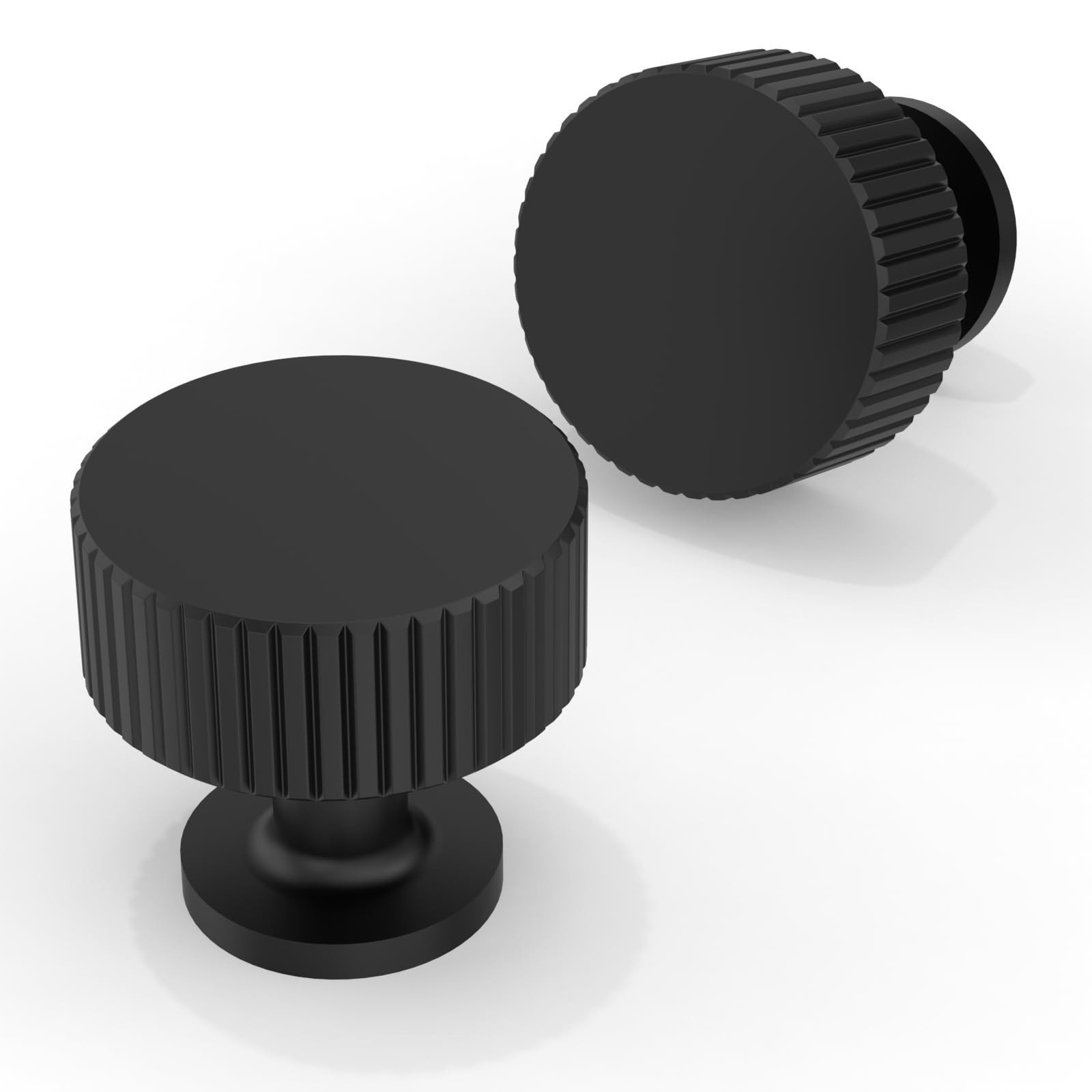 10 Pack Matte Black Cabinet Knobs 1-1/10 Inch(28mm) Single Hole Cabinet Pulls...