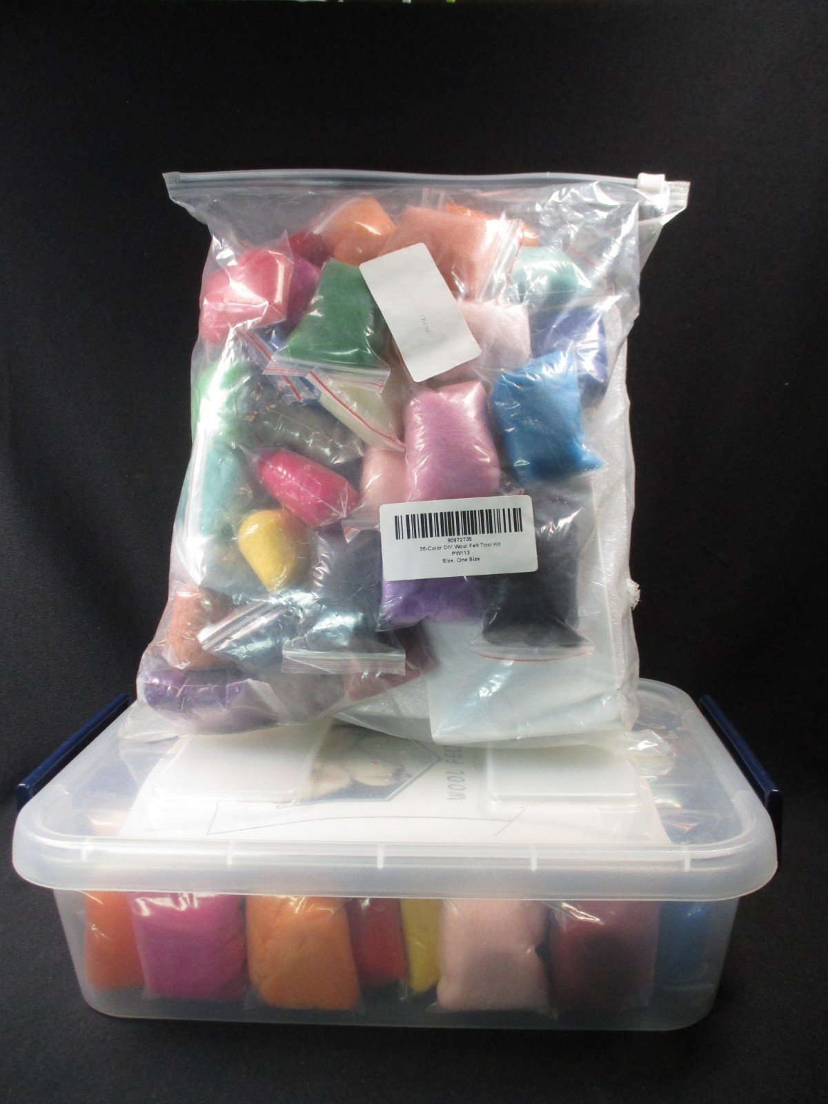 Wool Felting Supply Lot - Needles/Mats/Wool/Booklet
