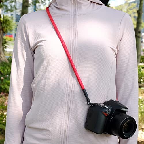 Camera Strap,Climbing Rope Camera Strap for Round Hole Interface DSLR SLR Red