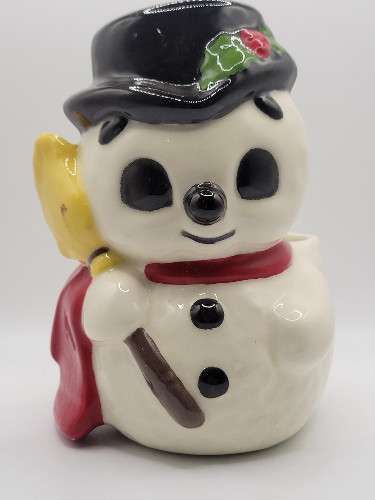 Christmas Snowman Ceramic Planter Holiday Decor