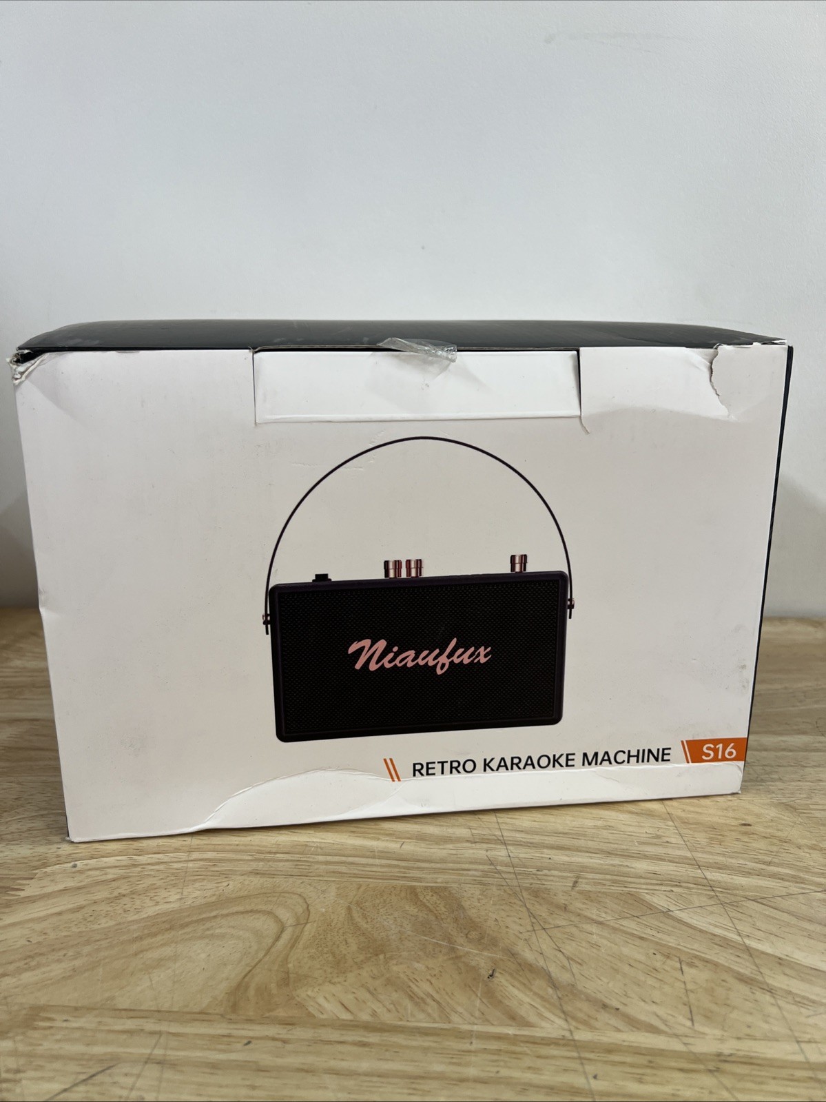 Retro Karaoke Machine with Two Wireless Microphones, Portable Bluetooth Speaker