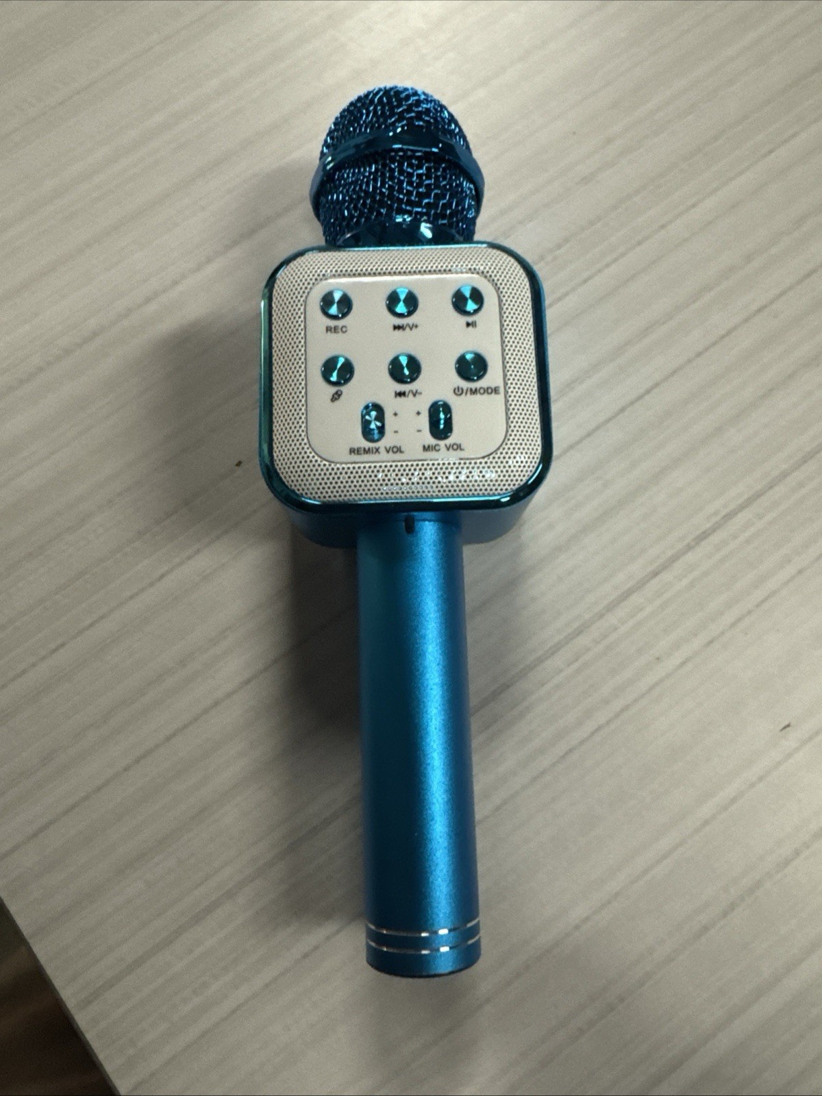 Wireless Bluetooth Handheld Karaoke Microphone Speaker Player Kids Party  Blue
