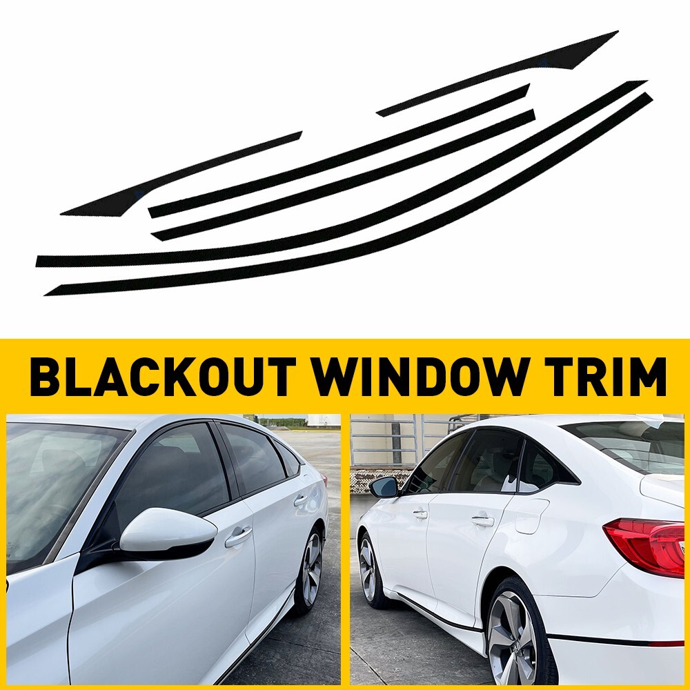 Chrome Delete Blackout Window Trim For 2018-2022 Honda Accord Sedan Accessories