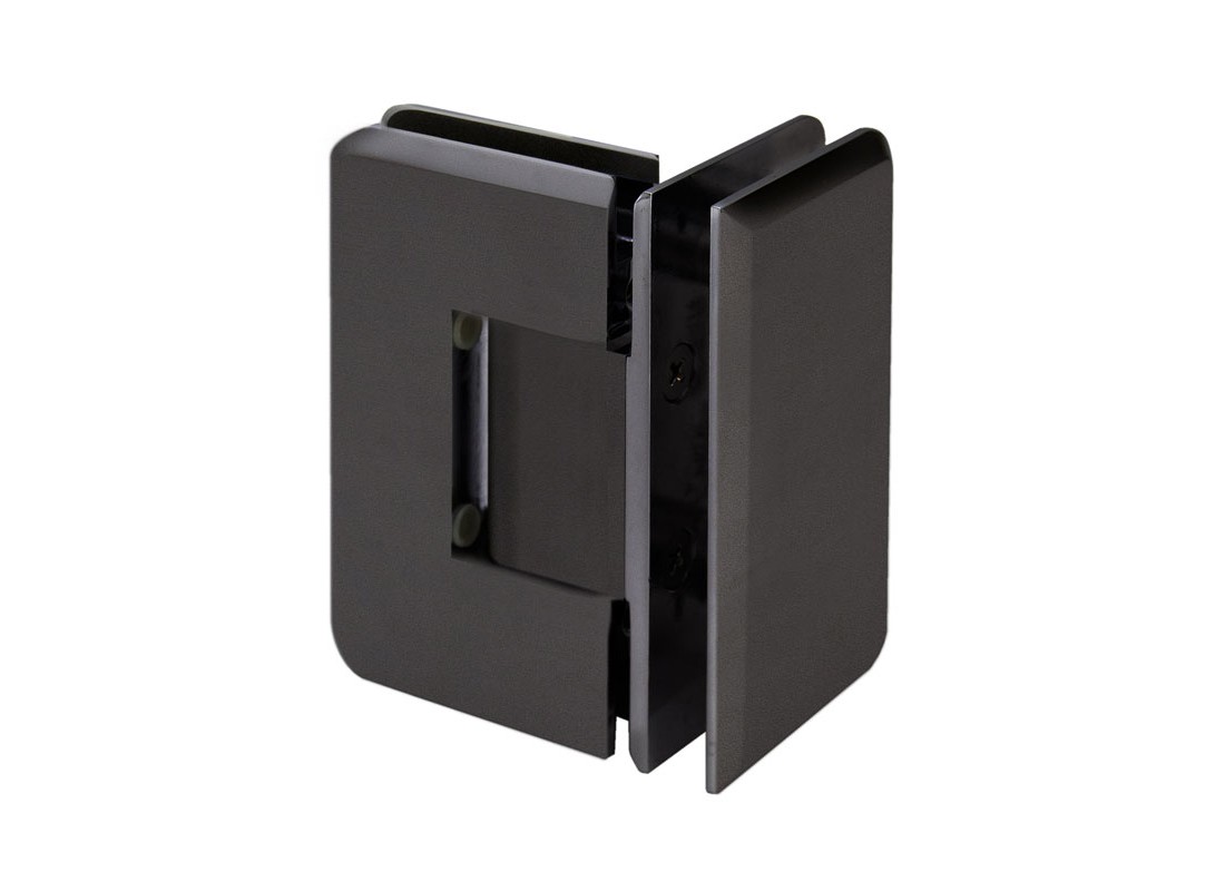 FHC Carolina Glass To Glass Hinge, Brass, Oil Rubbed Bronze Finish, 90 Degree