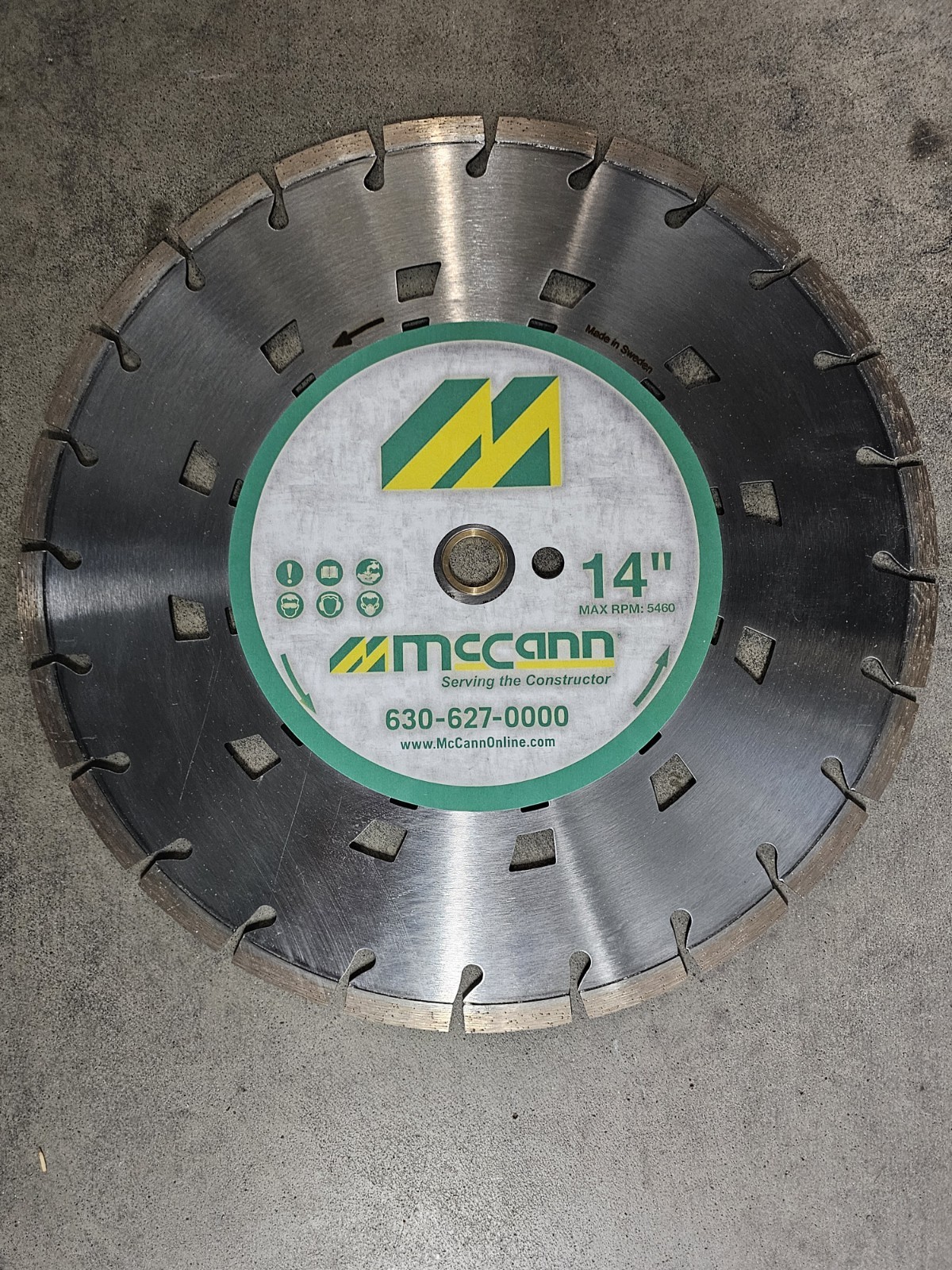 McCann 14" Diamond Saw Blade, Diamond Material