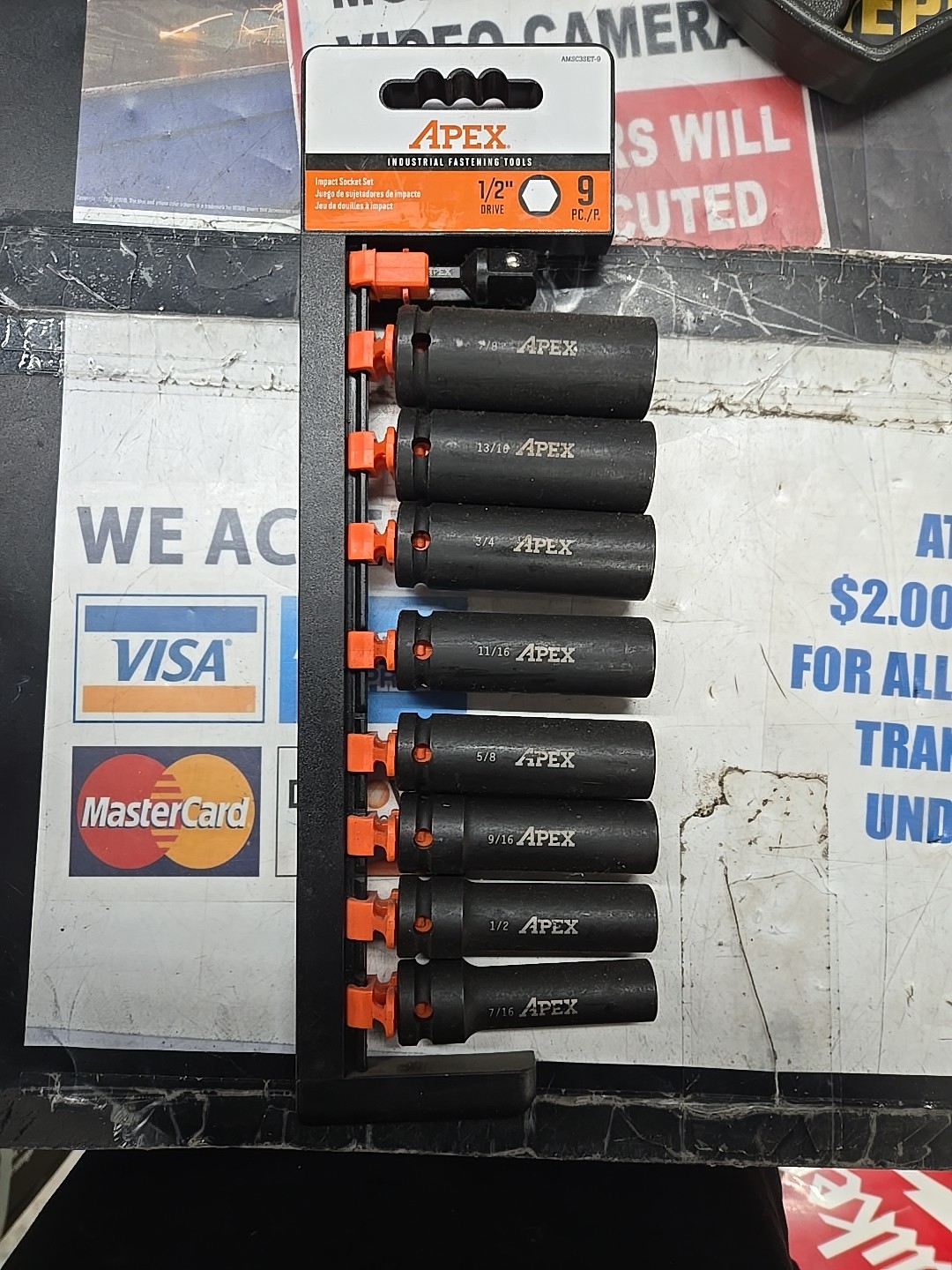 Apex 9pc 1/2" Impact Socket Set-SAE AMSC3SET-9