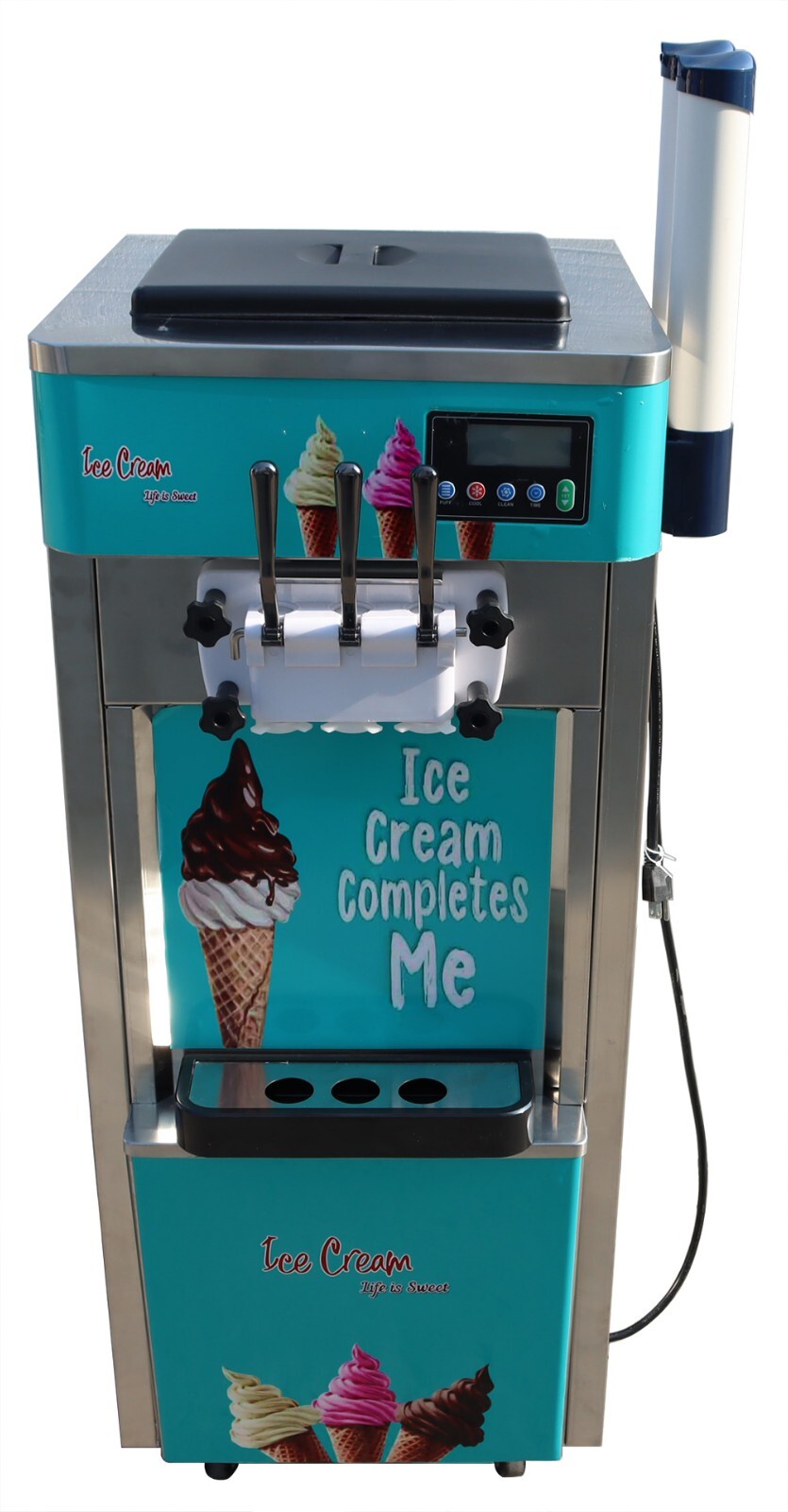3 Flavors Soft Ice Cream Machine 20-30L/h Output Capacity LCD Display Controller