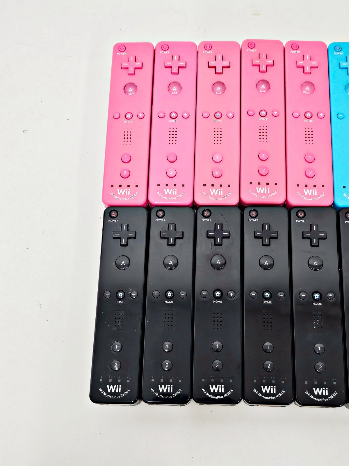 Nintendo Wii Controller Motion Plus Lot Colour Blue Black Pink 20pc