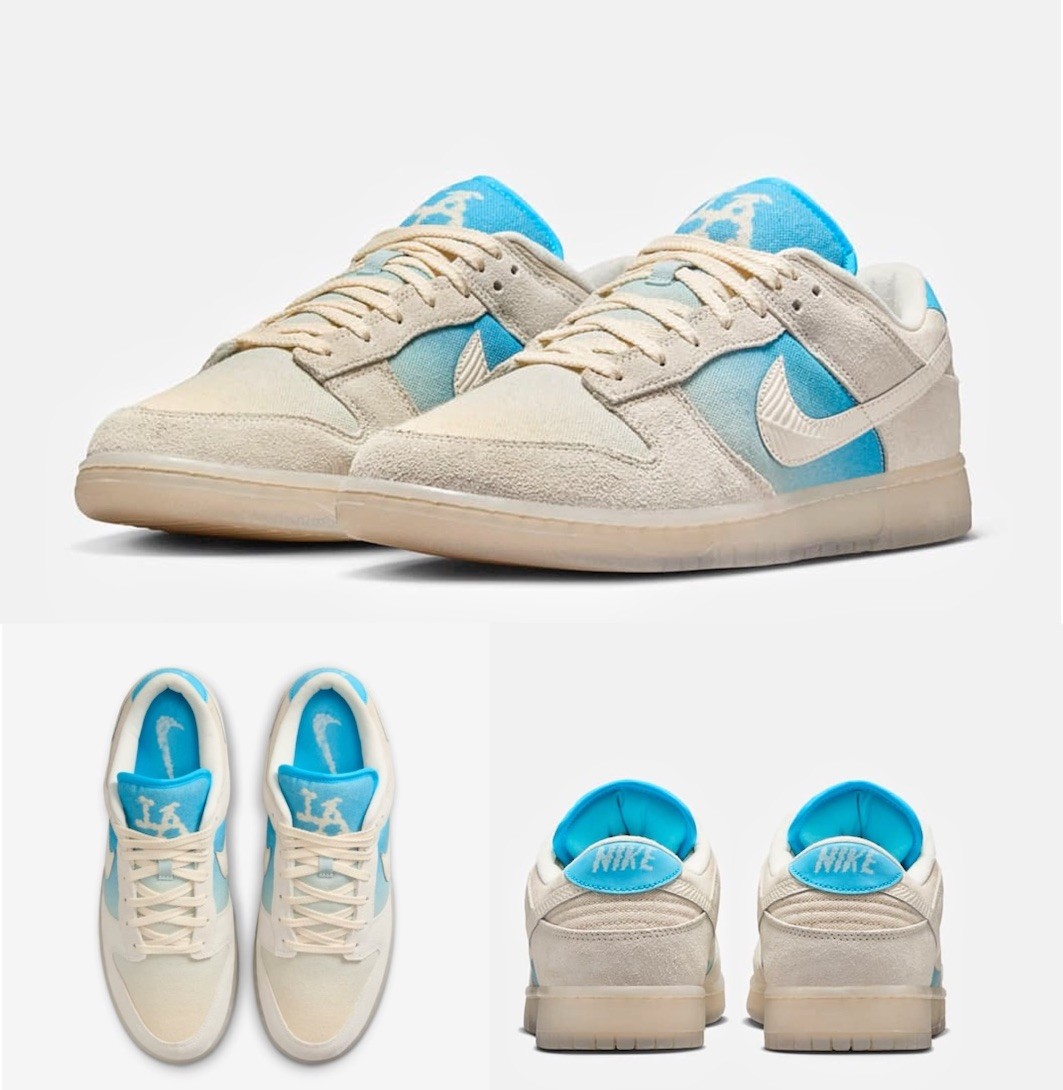 Nike Dunk Low Retro SE ‘Los Angeles’ Sail Ivory Blue HQ3621-133 Men’s Size 8-9