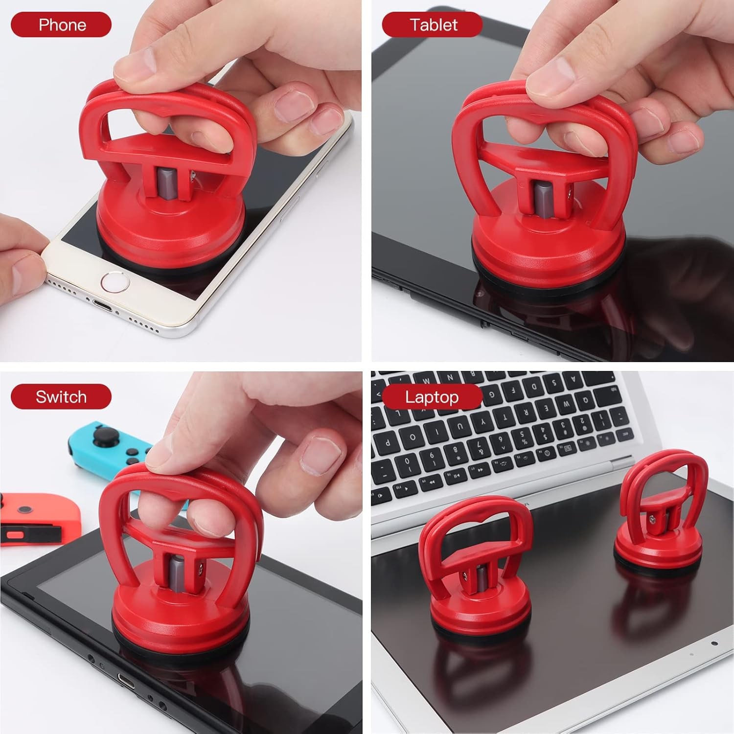 STREBITO Suction Cups Heavy-Duty 2 Pieces Screen Tool for Red