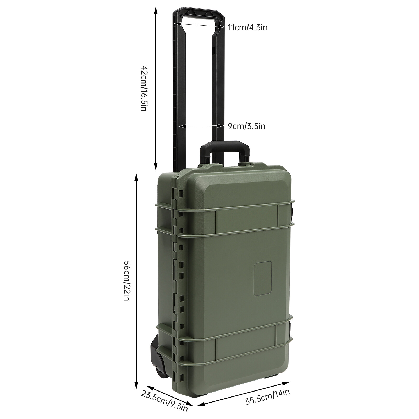 22Inch Camera Hard Case Protective Roller Camera Carrying Case Waterproof
