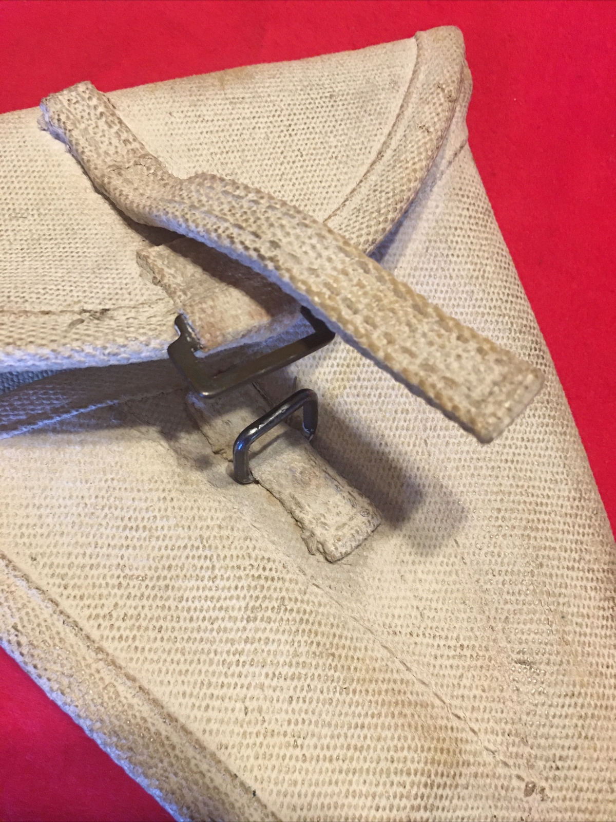 WWII era, Canadian Browning hi power holster, whitened Canvas, 1944￼ Z.L.&T.Ltd.