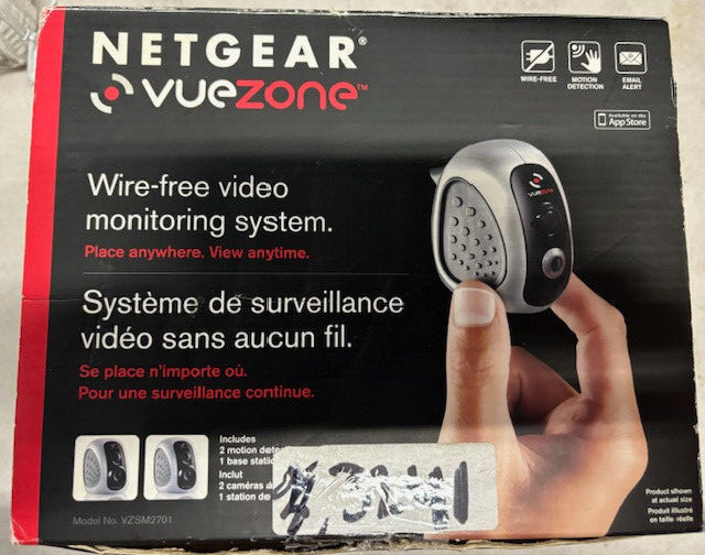 NETGEAR VUEZONE Wire-free Video Monitoring System VZSM2720-1ACPAS GENTLY USED