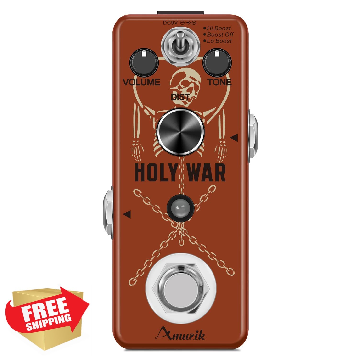 Amuzik Metal Effect Pedals Analog Distortion Effect Pedals 3 Modes Heavy Meta...