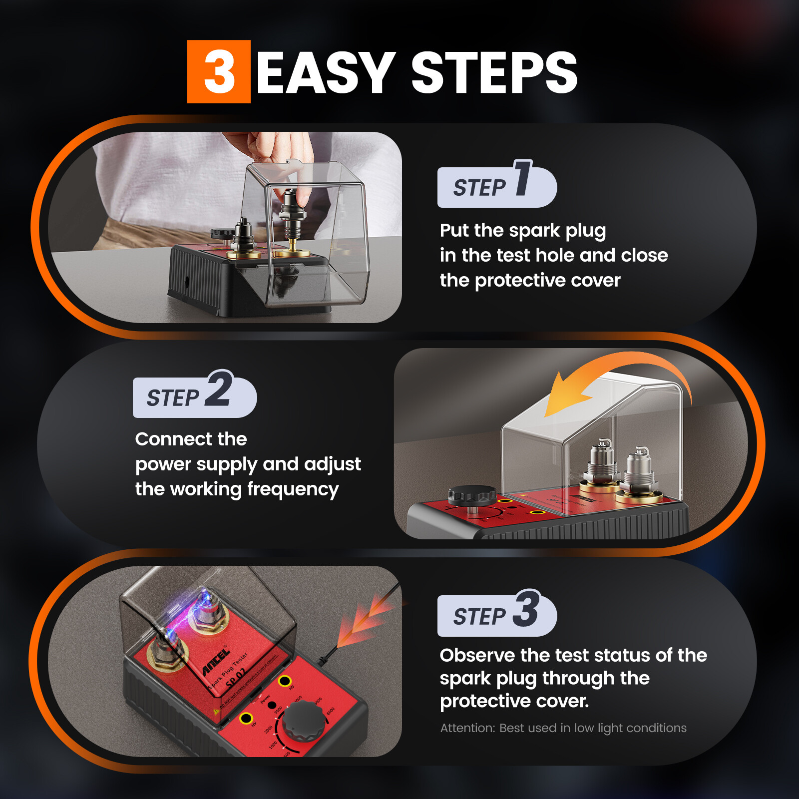 Car Gasoline Spark Plug Tester Auto Ignition System Tester Diagnostic Test Tool