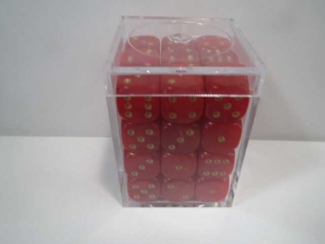NEW Dice Cube Set of 36 D6 (12mm) - Pearl Red