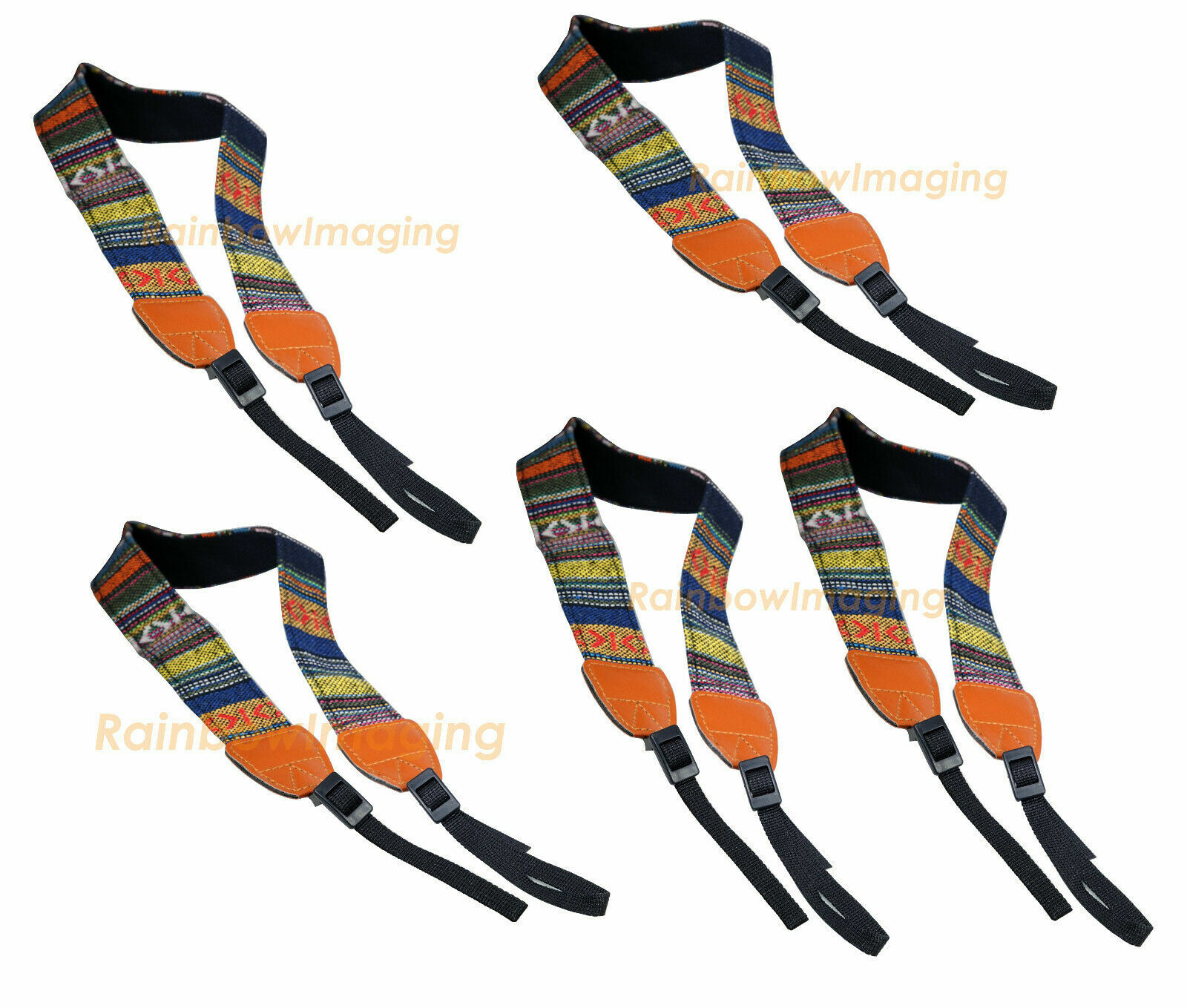 5 Pcs Vintage Multi Color Camera Shoulder Neck Strap Canon Nikon Sony DSLRs