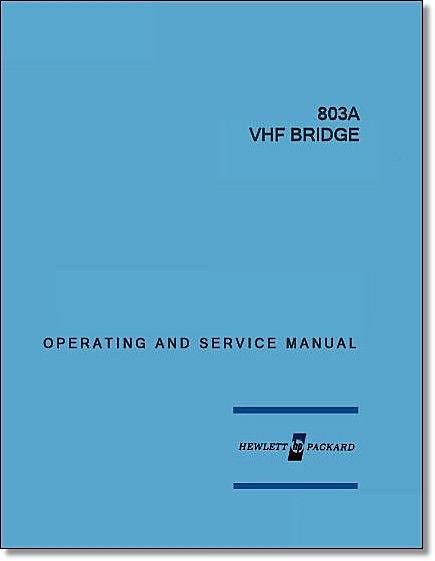 HP 803A Operating & Service Manual: Comb Bound & Protectice Covers