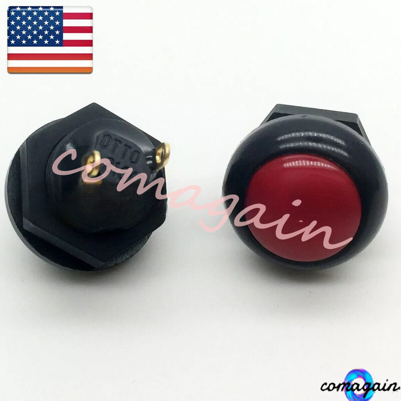 Red Waterproof Reset Button Switch 2-Pins 12MM Normally Open For OTTO 21649
