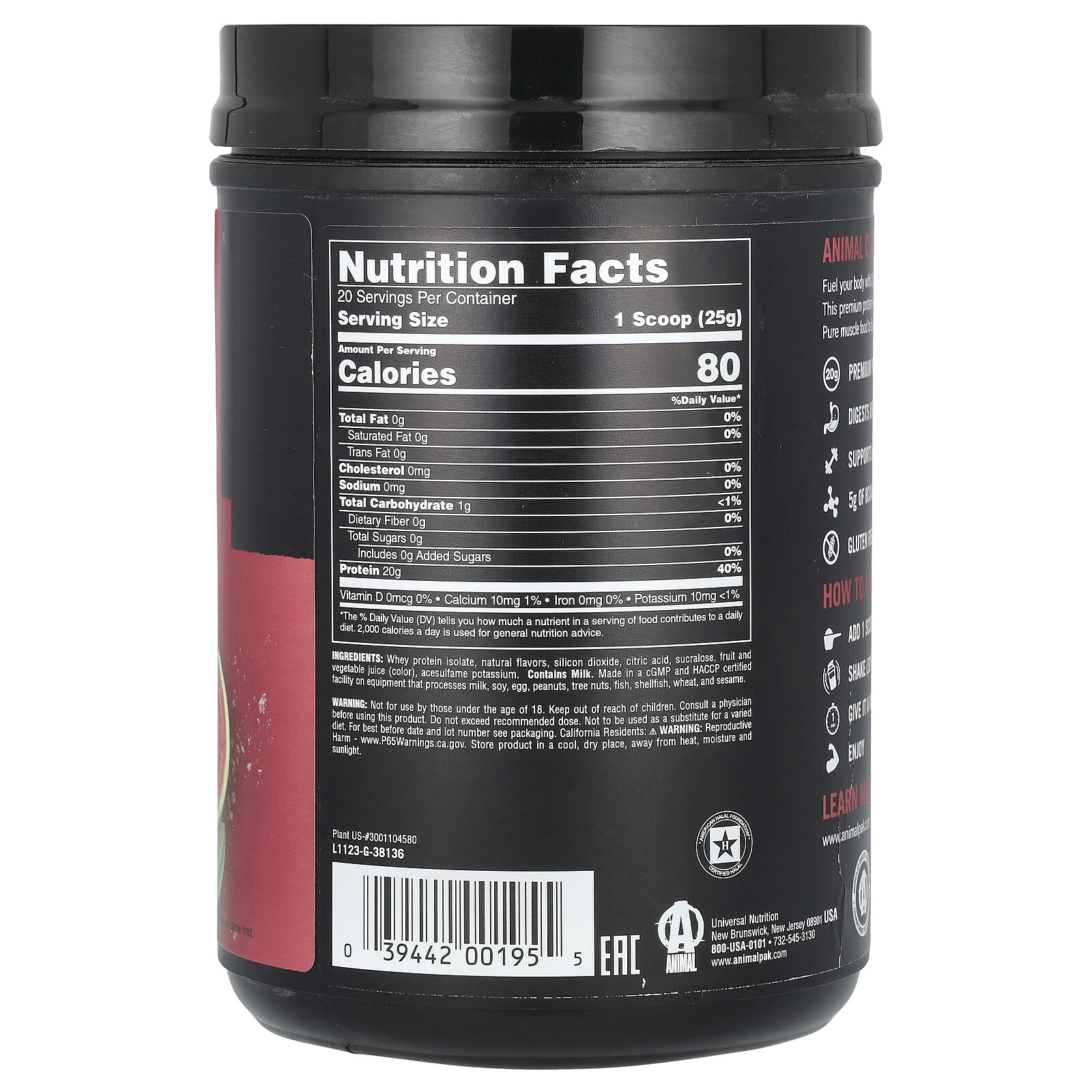 Clear Whey Isolate, Watermelon Limeade, 1.1 lb (500 g)