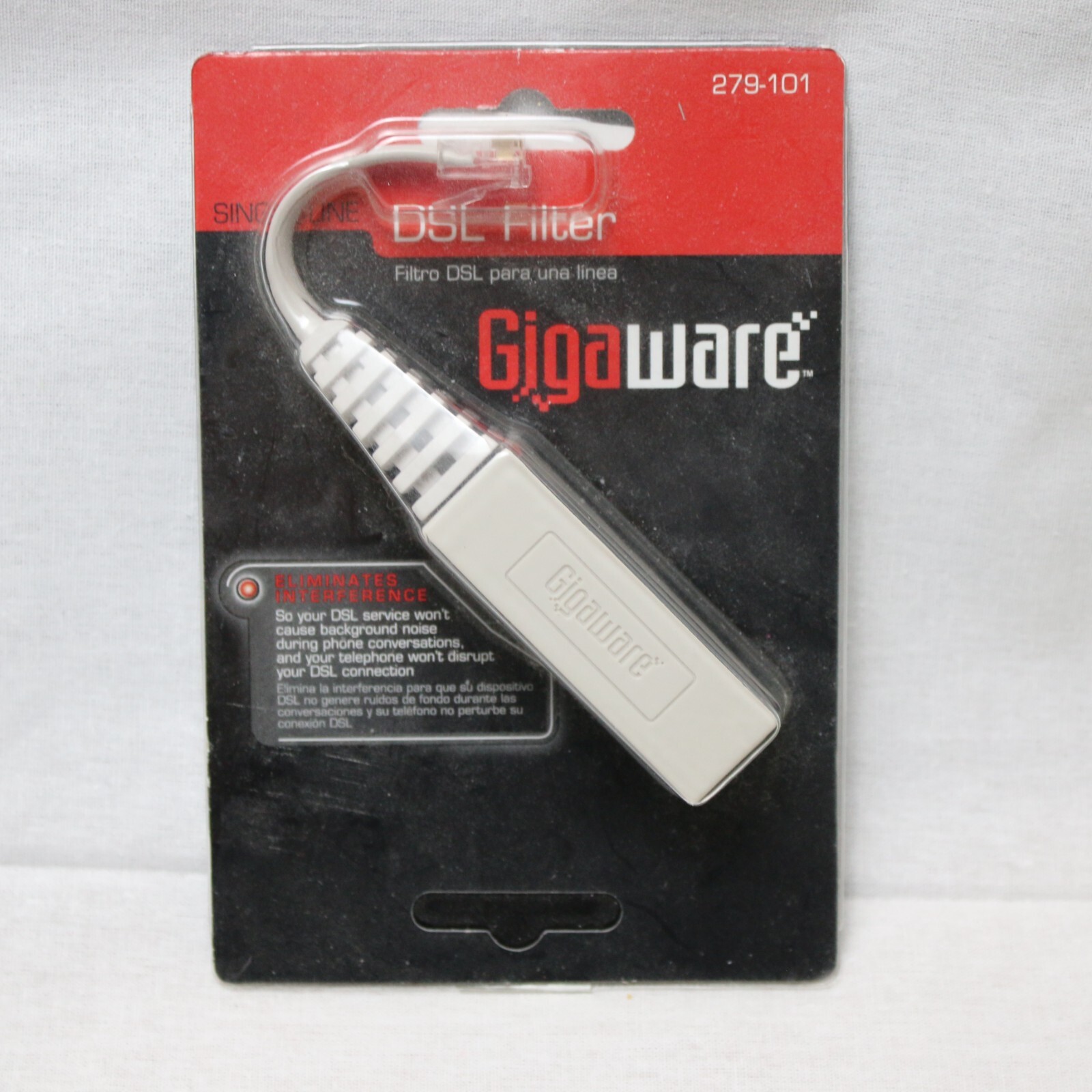 Single-Line DSL Filter 279-101 by Gigaware in Blisterpack