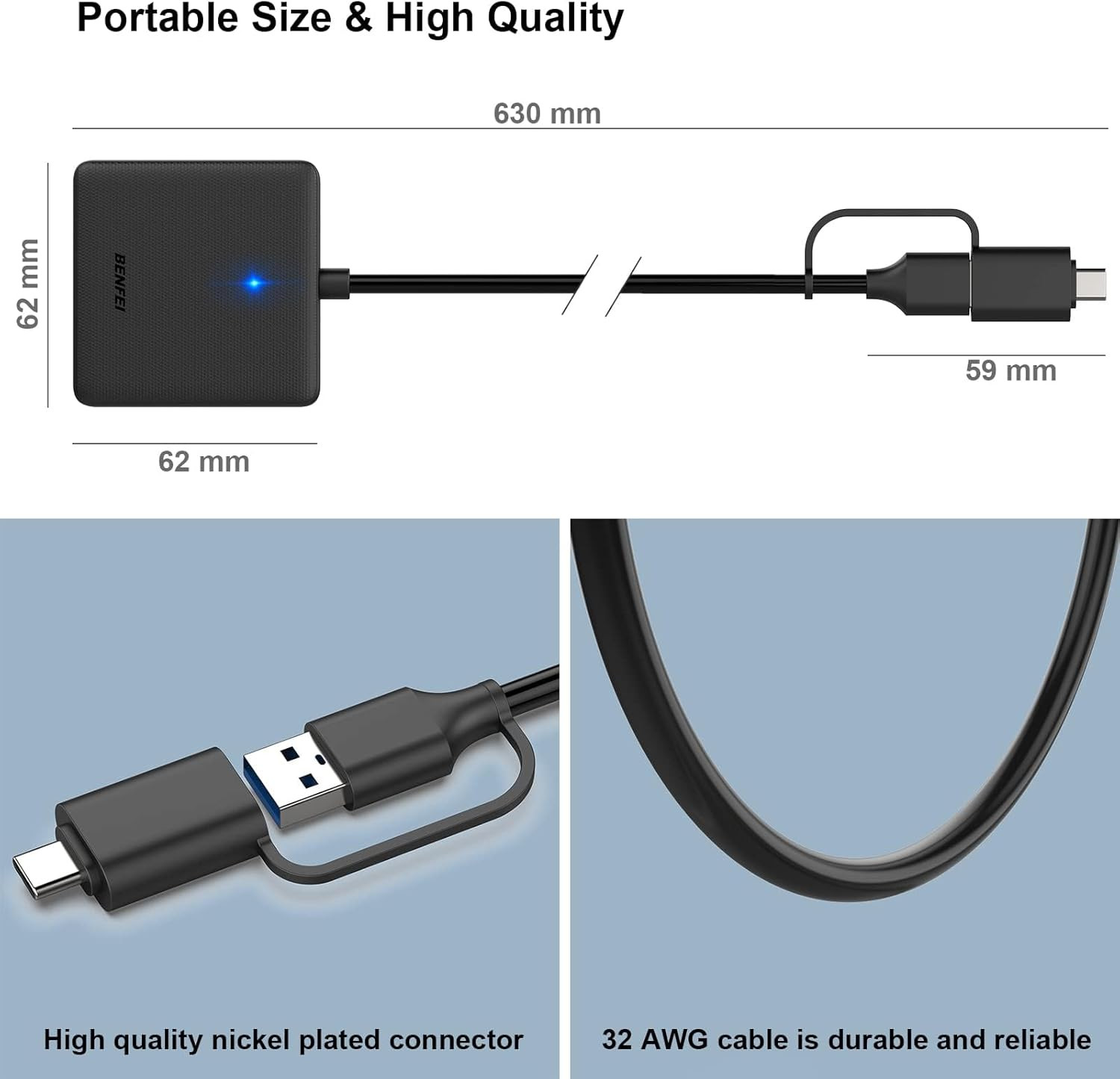 Memory Card Reader, Macbook Pro/Air 2023, 4 Cards Simultaneously Read and Write